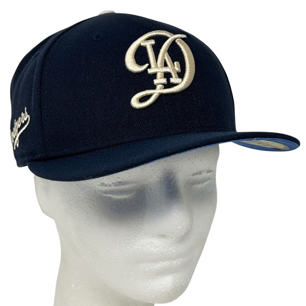 Los Angeles LA Dodgers LAD Hat Baseball Cap Fitted 7 1/4 Blue New Era 59Fifty